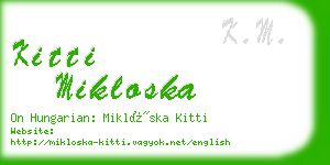 kitti mikloska business card